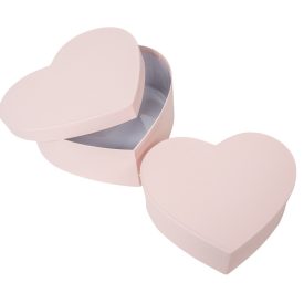 Papír doboz szív alakú bélelt pink 22-19cm 2db-os csomag Papír doboz szív alakú bélelt pink 22-19cm 2db-os csomag