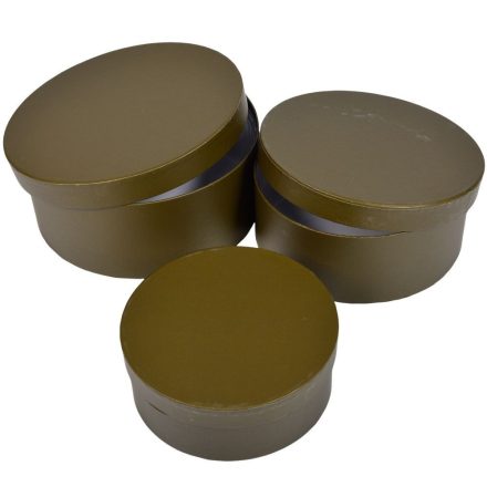 Papír doboz sötét oliva zöld D20, 18, 15cm 3db-os