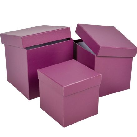 Papír doboz kocka berry 16, 14, 12cm 3db-os