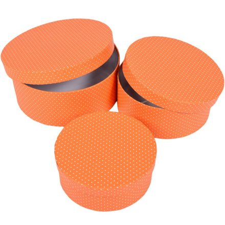 Papír doboz kerek melon pöttyös D20, 18, 15cm 3db-os