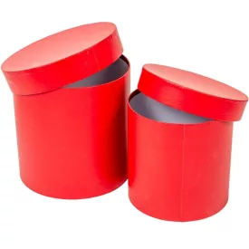 Papír doboz kerek skarlát vörös D17-15cm 2db-os