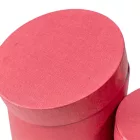 Papír doboz magas kerek glas juta burgundi D17-15cm 2db-os