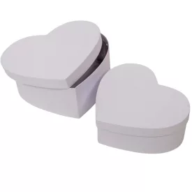 Papír doboz szív gyöngyház fehér 22-19cm 2db-os