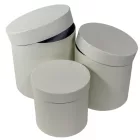 Papír doboz magas kerek bright white 20-17,5-15cm 3db-os