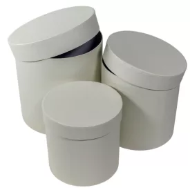 Papír doboz magas kerek bright white 20-17,5-15cm 3db-os