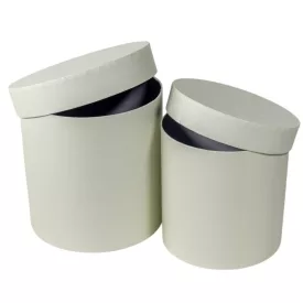 Papír doboz magas kerek bright white D17-15cm 2db-os
