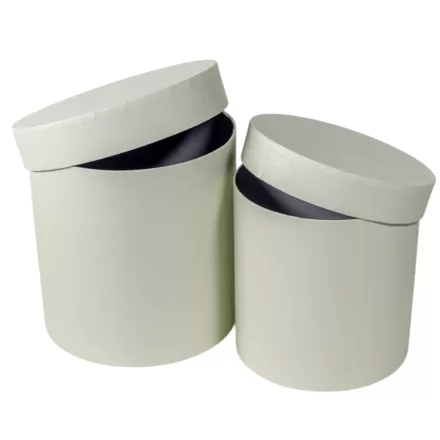 Papír doboz magas kerek bright white D17-15cm 2db-os