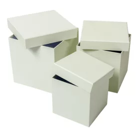 Papír doboz kocka fehér D16-14-12cm 3db-os