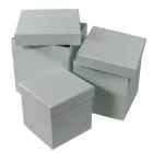 Papír doboz mistyc grey 16-14-12cm 3db-os
