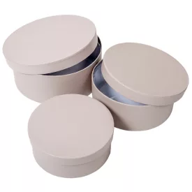 Papír doboz kerek szürke D20-17-15cm 3db-os 