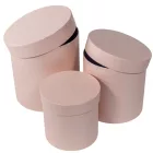 Papír doboz magas kerek gyöngyház barack D17,5-15-12,5cm 3db-os