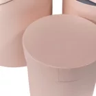 Papír doboz magas kerek gyöngyház barack D17,5-15-12,5cm 3db-os