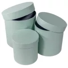 Papír doboz magas kerek gyöngyház mentol D17,5-15-12,5cm 3db-os