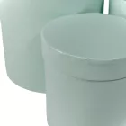 Papír doboz magas kerek gyöngyház mentol D17,5-15-12,5cm 3db-os
