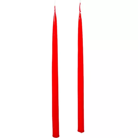 Lakkozott ceruza gyertya piros 230x10mm 8db/csom (db ár)