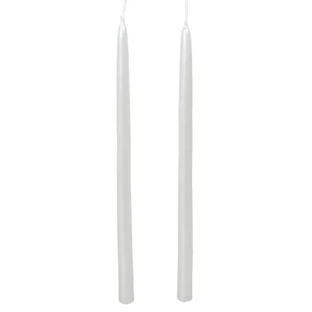 Metál ceruza gyertya fehér 230x10mm 8db/csom (db ár)