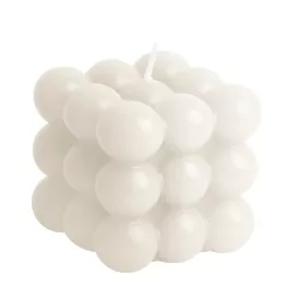 Gyertya kocka 3D bogyós illatos fehér M5,5x6cm