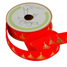 Textil szalag karifa mintás piros 25mmx10m Textil szalag karifa mintás piros 25mmx10m