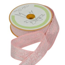 Juta szalag ezüst szállal szőtt rózsaszín 25mmx10m Juta szalag ezüst szállal szőtt rózsaszín 25mmx10m