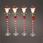 Kandelláber LED-es elemes piros-fehér M10cm 4db-os csomag