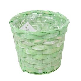Bambusz kosár kerek zöld D13cm M10cm Bambusz kosár kerek zöld D13cm M10cm