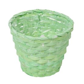 Bambusz kosár kerek zöld D15cm M13cm Bambusz kosár kerek zöld D15cm M13cm
