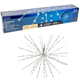 Sarkcsillag 60 LED-es elemes fehér időzítős meleg 45cm