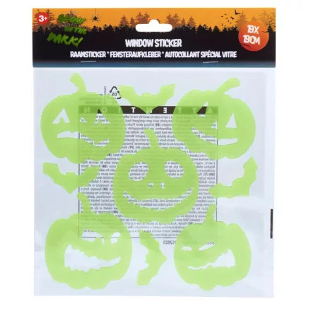 Halloween ablakmatrica sötétben világító 19x19cm