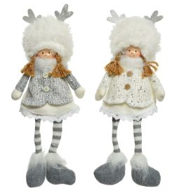 Lógólábú gyerek textil fehér-szürke 20cm