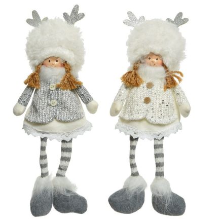 Lógólábú gyerek textil fehér-szürke 20cm