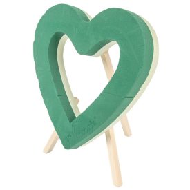 Tűzőhab szív nyitott állvánnyal Victoria 47cm