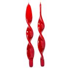 Lakkozott hosszú szalag csavart gyertya bordó 310x22mm