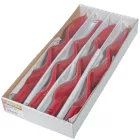 Lakkozott hosszú szalag csavart gyertya bordó 310x22mm