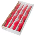 Lakkozott hosszú szalag csavart gyertya piros 310x22mm