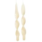 Lakkozott hosszú szalag csavart gyertya ekrü  310x22mm