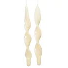 Lakkozott hosszú szalag csavart gyertya ekrü  310x22mm