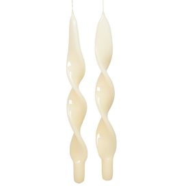 Lakkozott hosszú szalag csavart gyertya ekrü  310x22mm