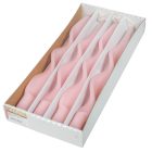 Lakkozott hosszú szalag csavart gyertya rózsaszín 310x22mm