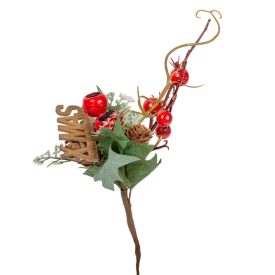 Bogyós XMAS feliratos pick 22cm Bogyós XMAS feliratos pick 22cm