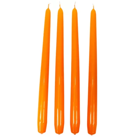 Lakkozott szálas gyertya 290x22mm narancs 10db/csom (db ár)
