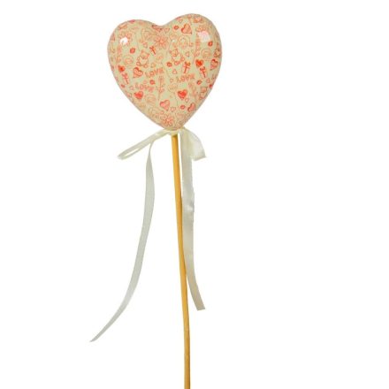 Dekor szív pálcán 8+21cm