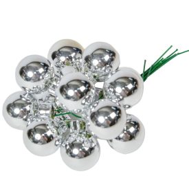 Üveggömb pick ezüst fényes 2cm 12db-os Üveggömb pick ezüst fényes 2cm 12db-os