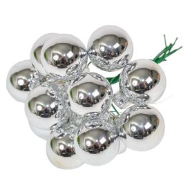 Üveggömb pick ezüst fényes 2,5cm 12db-os Üveggömb pick ezüst fényes 2,5cm 12db-os