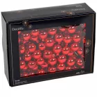 Üveggömb pick piros fényes 2,5cm 12db-os