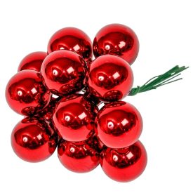 Üveggömb pick bordó fényes 2,5cm 12db-os Üveggömb pick bordó fényes 2,5cm 12db-os