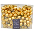 Üveggömb pick világos arany matt 2,5cm 12db-os