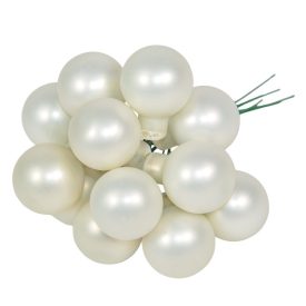 Üveggömb pick fehér matt 2,5cm 12db-os Üveggömb pick fehér matt 2,5cm 12db-os