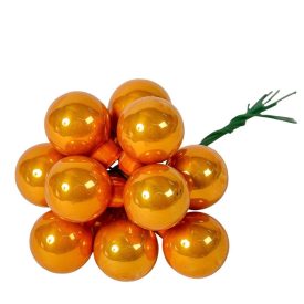 Üveggömb pick borostyán fényes 2cm 12db-os Üveggömb pick borostyán fényes 2cm 12db-os
