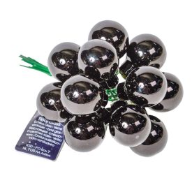 Üveggömb pick fekete fényes 2cm 12db-os Üveggömb pick fekete fényes 2cm 12db-os