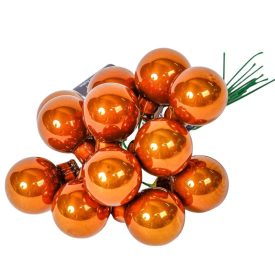 Üveggömb pick fahéj fényes 2cm 12db-os Üveggömb pick fahéj fényes 2cm 12db-os